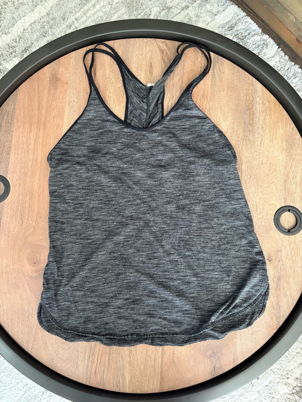 Lululemon Women’s Charcoal Grey double strap rushed Racerback Tank Top size 10